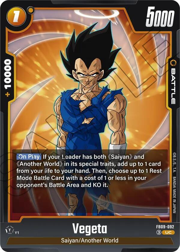 Vegeta - FB09-092 Normal Uncommon Dual Evolution FB09-092 NM