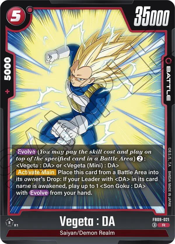 Vegeta: DA Normal Rare Dual Evolution FB09-021 NM
